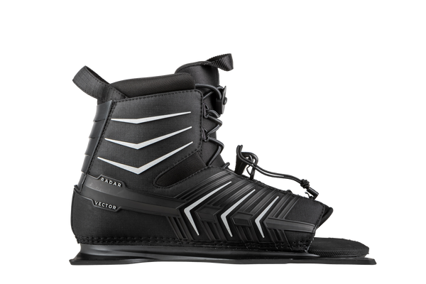 Radar 2023 - Vector Boot - Black / Silver - Front Feather Frame - Water Ski Boot