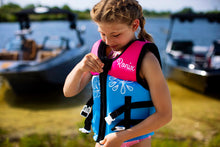 Load image into Gallery viewer, Ronix August - Girl's CGA Life Vest - Sky Blue / Pink / Purple - Yth (50-90lbs)
