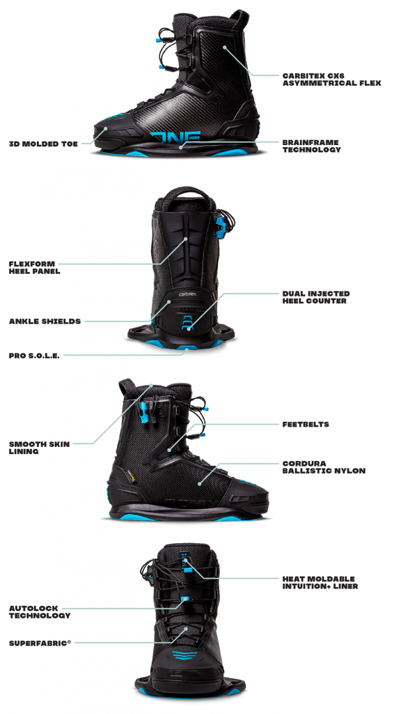 RONIX BOOTS 2023 - One - Intuition - Carbitex / Azure Blue