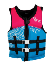 Load image into Gallery viewer, Ronix August - Girl's CGA Life Vest - Sky Blue / Pink / Purple - Yth (50-90lbs)