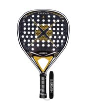 Load image into Gallery viewer, Heroes Rowan 2025 gold black white padel racket – premium padel tennis racket with geometric design.