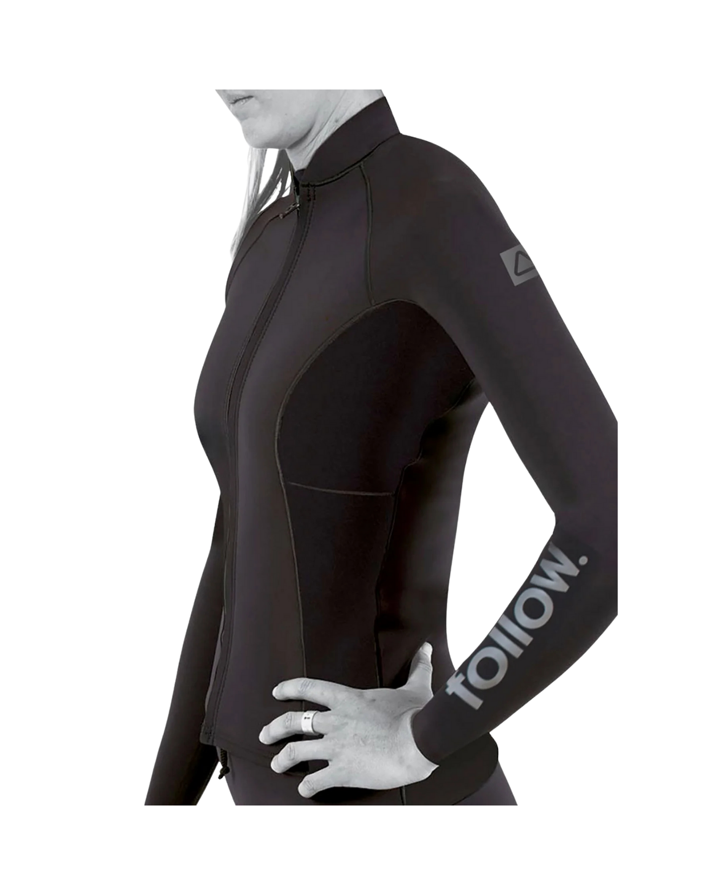 FOLLOW WOMENS ATLANTIS FZ WETTY TOP - BLACK