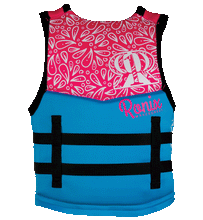 Load image into Gallery viewer, Ronix August - Girl&#39;s CGA Life Vest - Sky Blue / Pink / Purple - Yth (50-90lbs)
