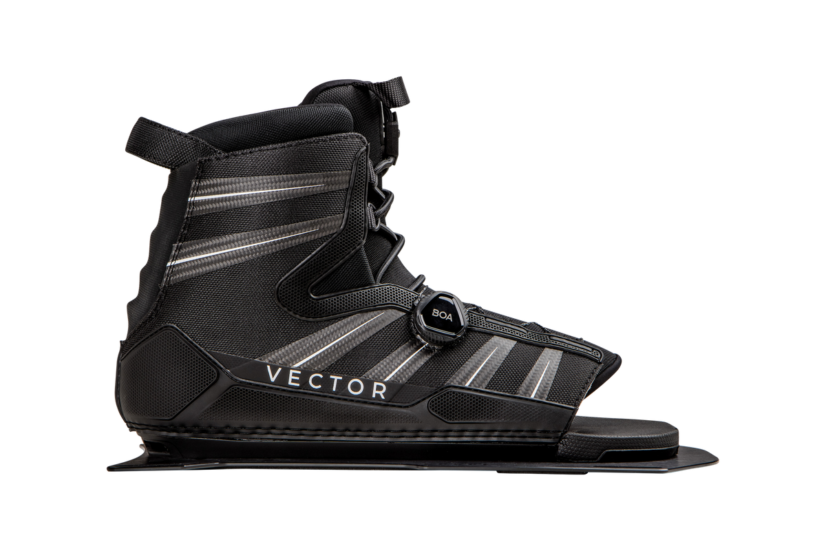 Radar 2023 Vector Boa Boot Black / Carbon / White Water Ski Boot Circle8