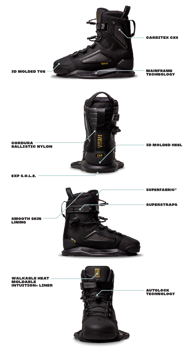 RONIX BOOTS - KINETIK PROJECT EXP - INTTUTION (2024) - Black / Gold