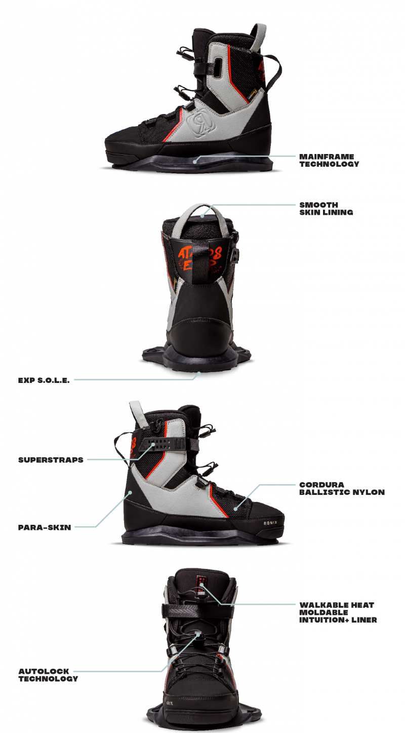 RONIX BOOTS 2023 - Atmos EXP - Intuition - Black / Dove / Red