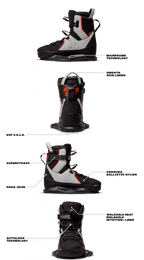RONIX BOOTS 2023 - Atmos EXP - Intuition - Black / Dove / Red