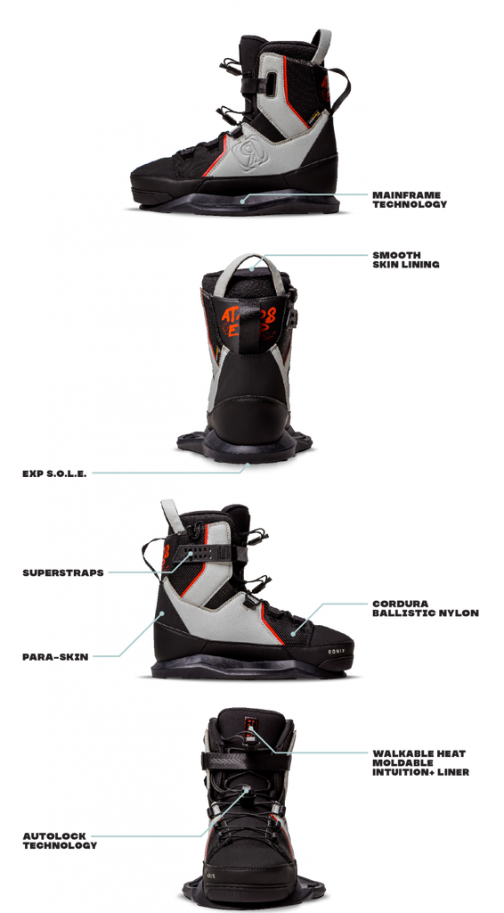 RONIX BOOTS 2023 - Atmos EXP - Intuition - Black / Dove / Red