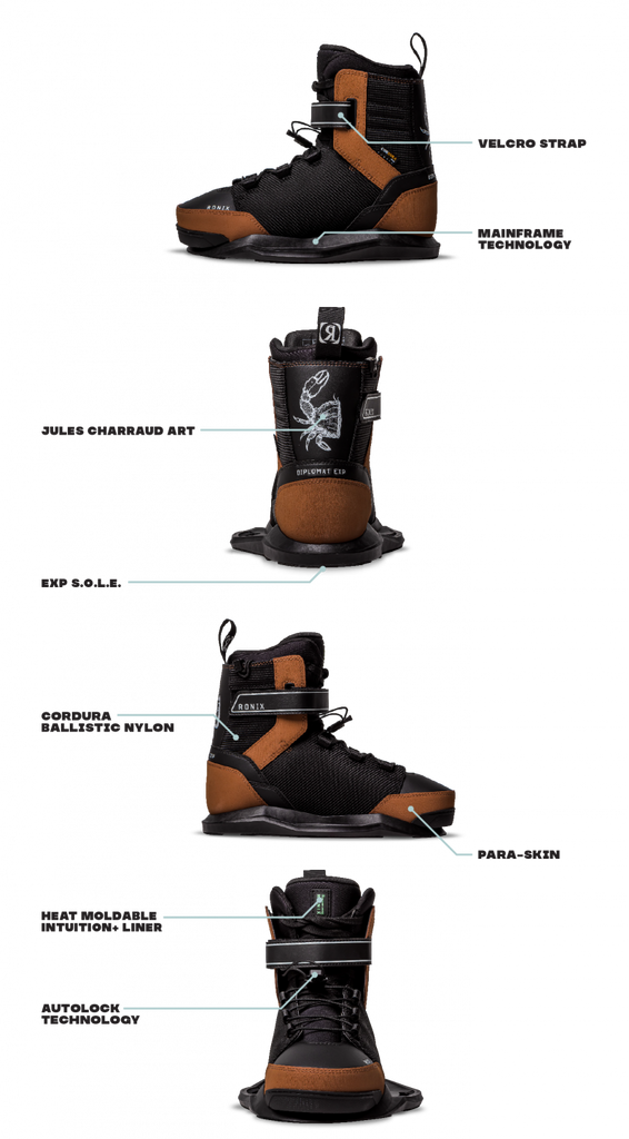 RONIX BOOTS 2023 - Diplomat EXP - Intuition - Black / Gum Rubber