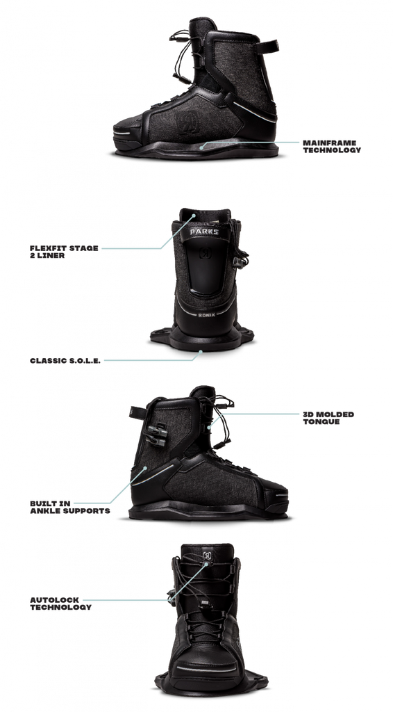 RONIX BOOTS 2023 - Parks - Stage 2 - Black / Reflective