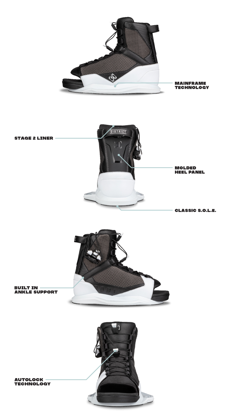 RONIX BOOTS - DISTRICT - STAGE 2 - White / Black