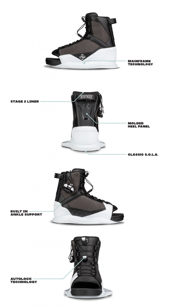 RONIX BOOTS 2023 - District - Stage 2 - White / Black