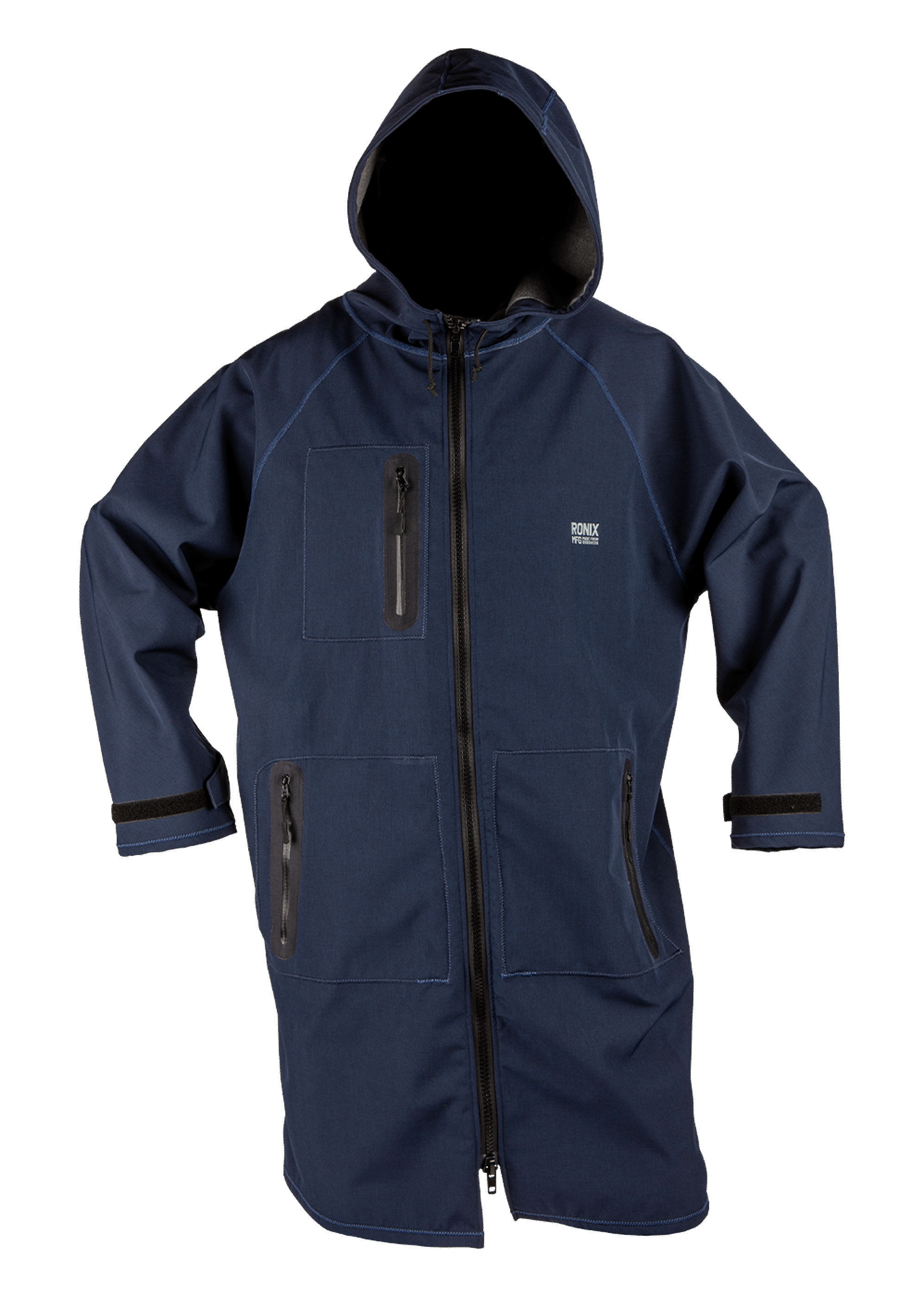 Ronix Head Honcho Poncho - Wet / Dry Zip Up - Navy Blue / Grey