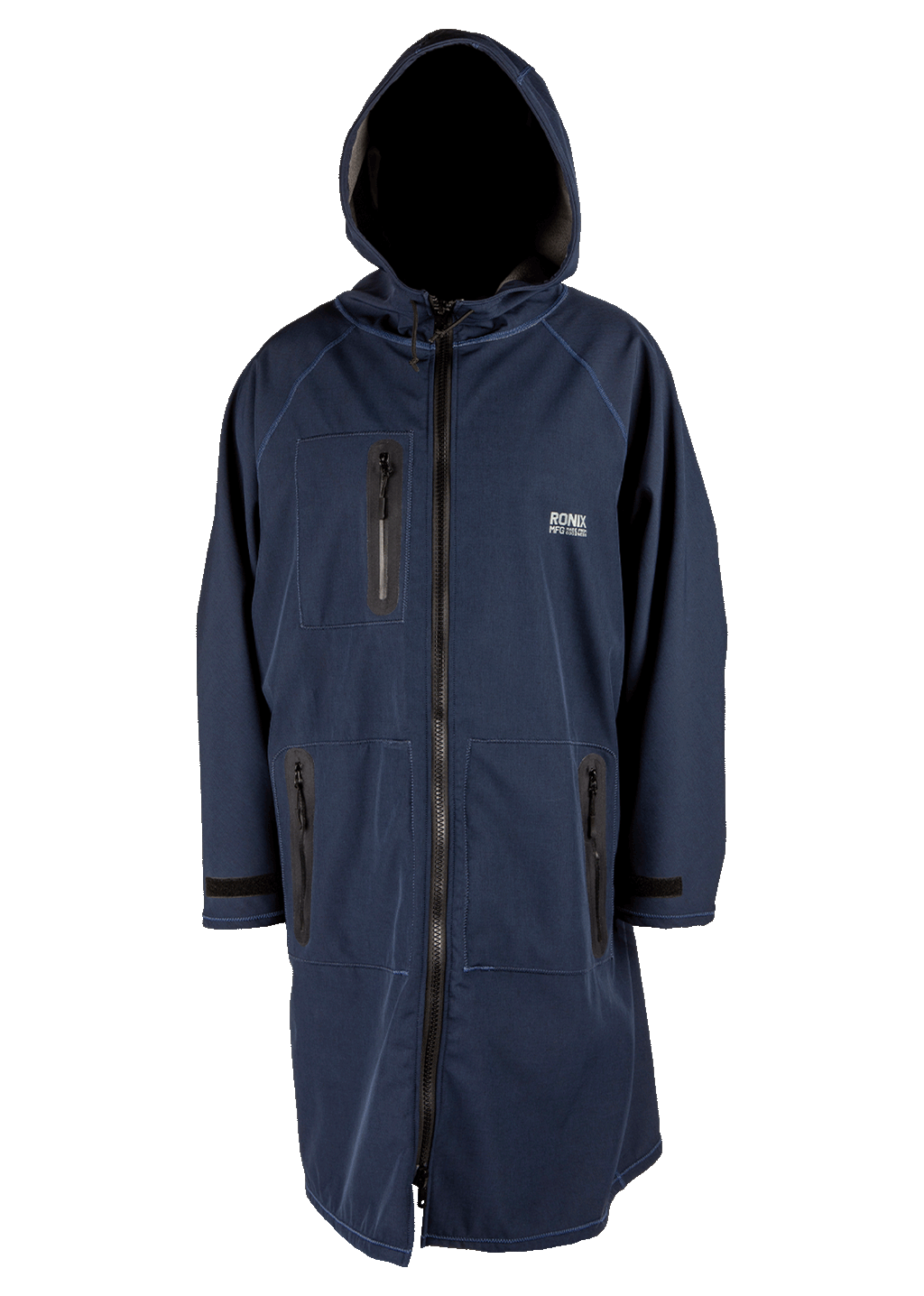 Ronix Head Honcho Poncho - Wet / Dry Zip Up - Navy Blue / Grey