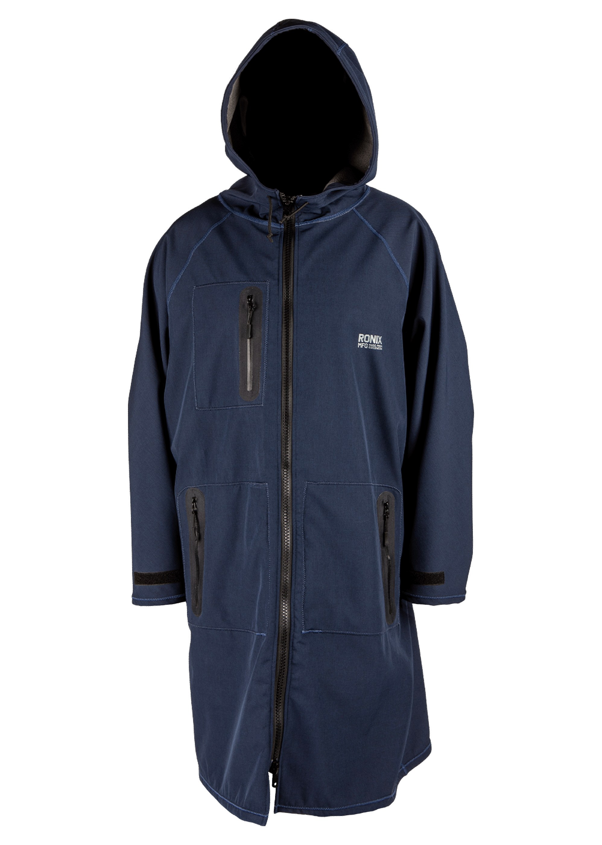 Ronix Head Honcho Poncho - Wet / Dry Zip Up - Navy Blue / Grey