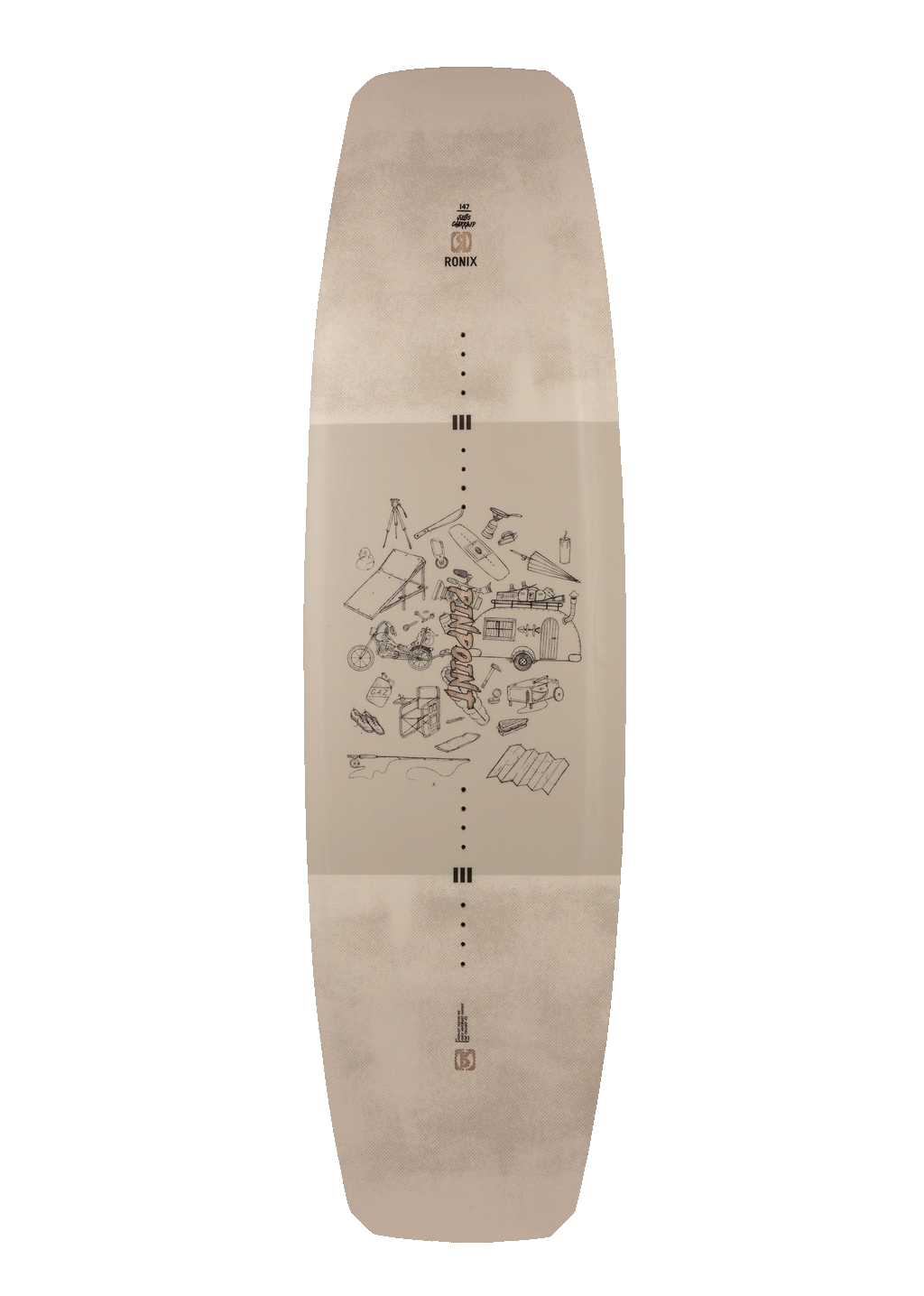 RONIX PARKBOARDS 2025 - Pinpoint - All Over Flex board Sand / Sketchy Vitals