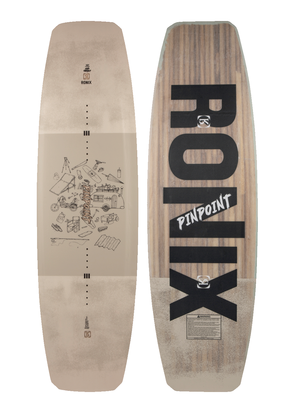 RONIX PARKBOARDS 2025 - Pinpoint - All Over Flex board Sand / Sketchy Vitals
