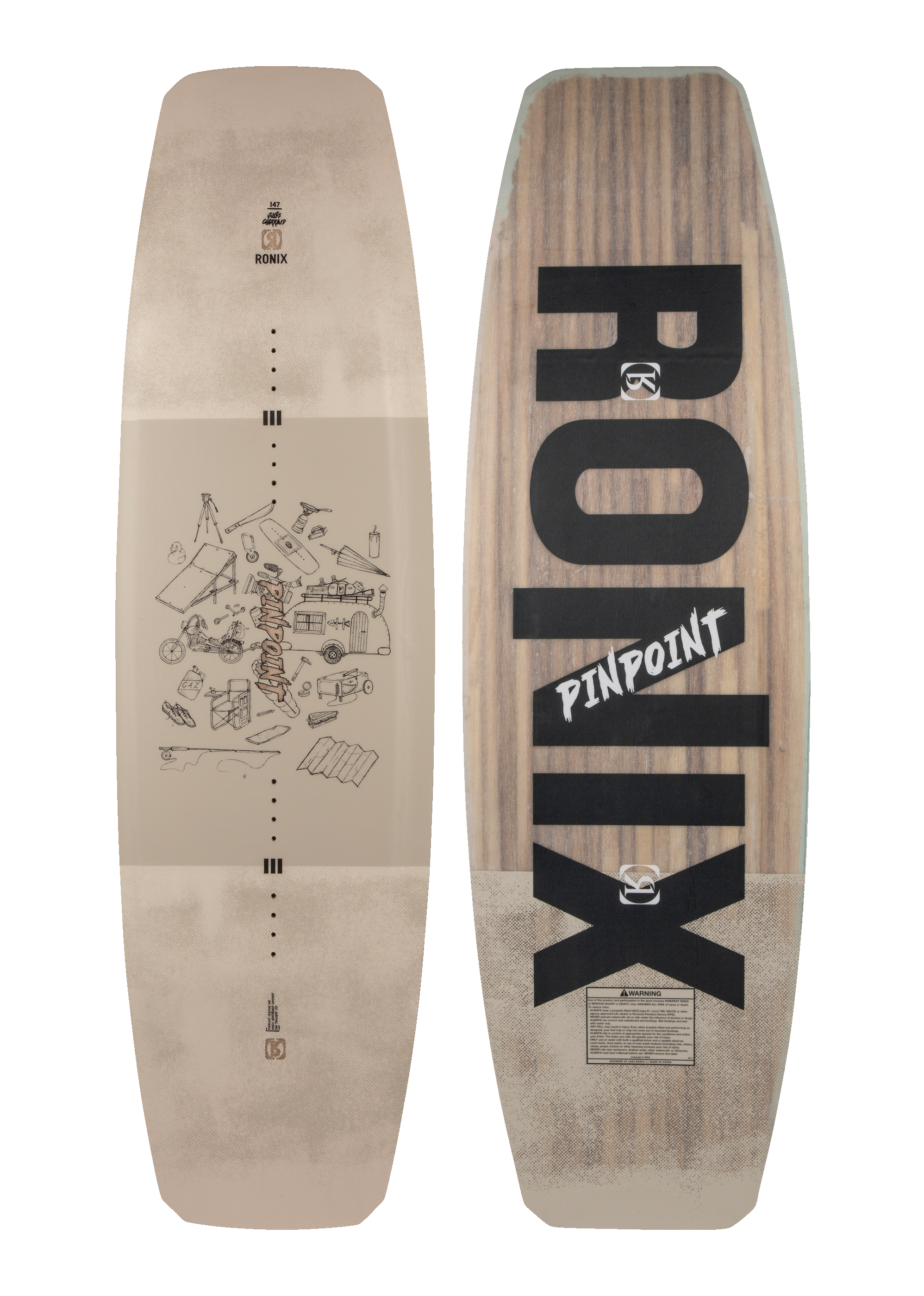 RONIX PARKBOARDS 2025 - Pinpoint - All Over Flex board Sand / Sketchy Vitals
