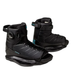 A pair of black Wakeboard Boots on a solid white background, showing the side and front-three-quarter views of the boots.