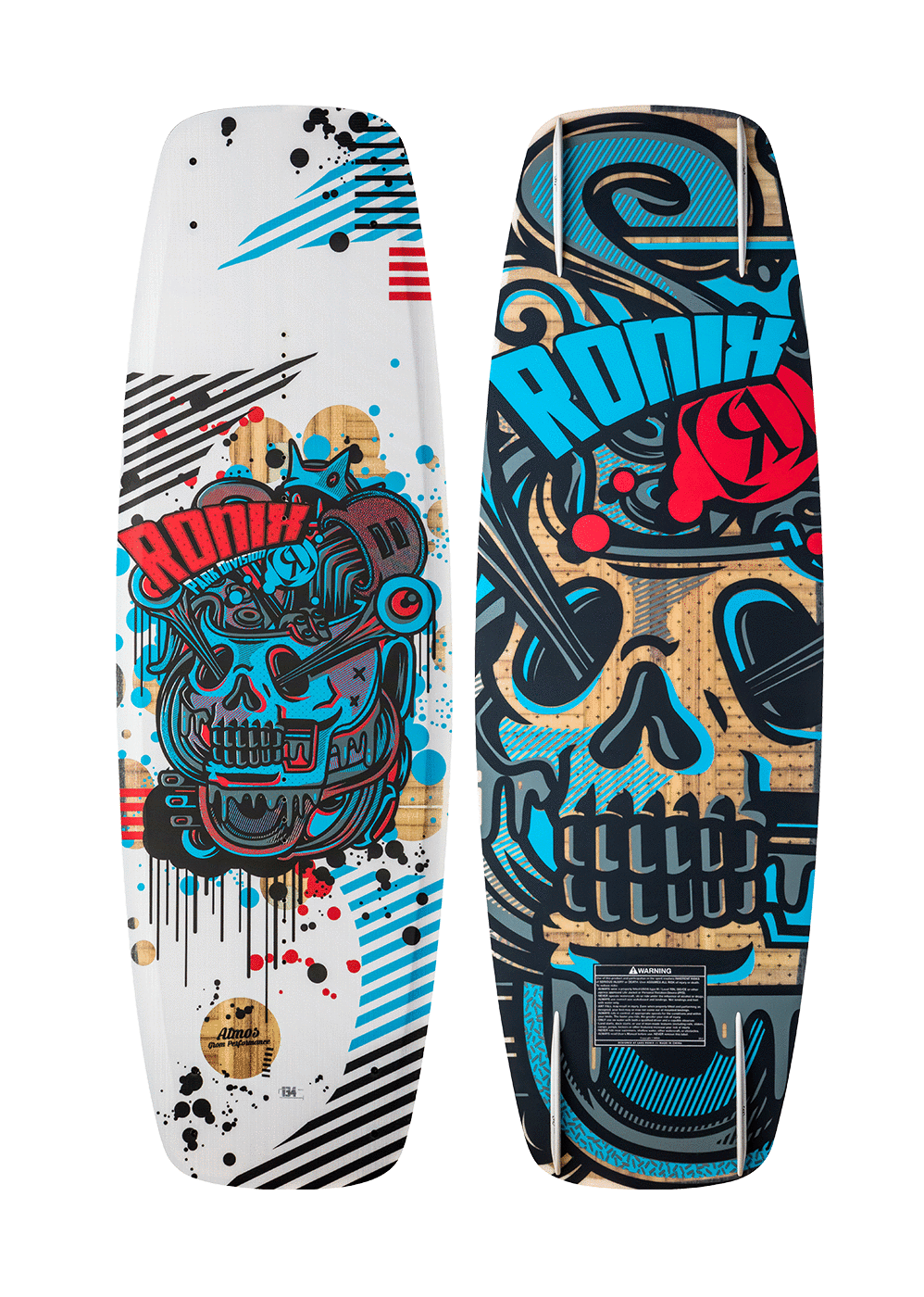 RONIX WAKEBOARDS - ATMOS KID'S PARK BOARD -  SPINE FLEX - White / Blue / Red